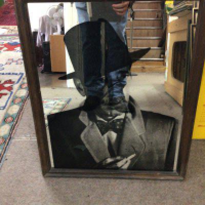 Humphrey bogart mirror picture in frame. Approx 47x57.
