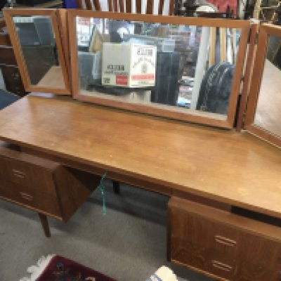 Mid 20th century Teak dressing table 145cm wide 120cm tall