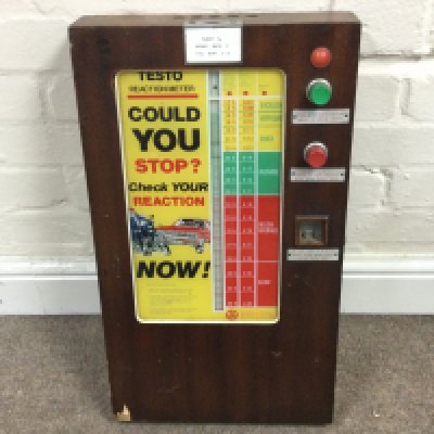 Vintage Testo Reaction Meter Coin-Op Arcade Game.