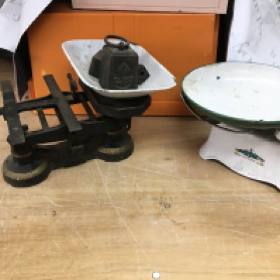 Two sets of vintage scales , Degrave & Co London and Precision