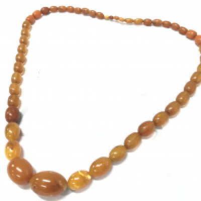 Cognac coloured natural Baltic amber necklace , 70g ,80cm. Postage category A- NO RESERVE