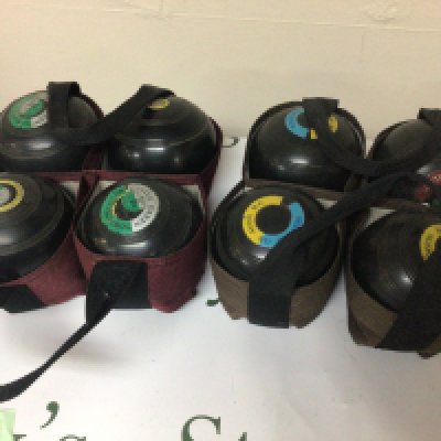 Two sets of Scottish made lawn bowls Size 3.