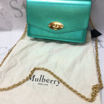 Mulberry Darley Bag ,Metallic Blue Leather. Postage category B
