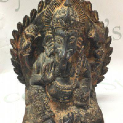 A clay pottery figure of Ganesh , 24cm tall. postage cat C