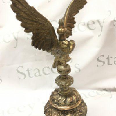 A brass Eagle on a brass embossed base, 50cm tall. This lot cannot be posted