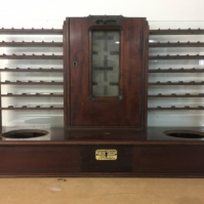 A Victorian mahogany double sided pub cash till by Sanders & Sons. This lot cannot be posted