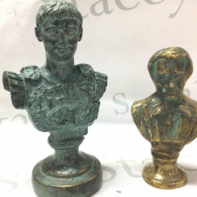 Two bronze busts. Postage category B