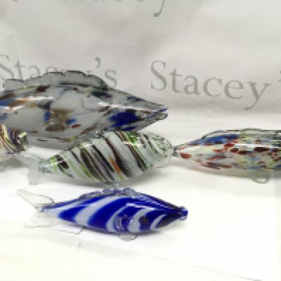 A collection of Murano coloured glass fish. Postage D- NO RESERVE