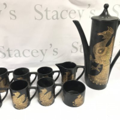 A Phoenix coffee set by John Cuffley. Postage D- NO RESERVE