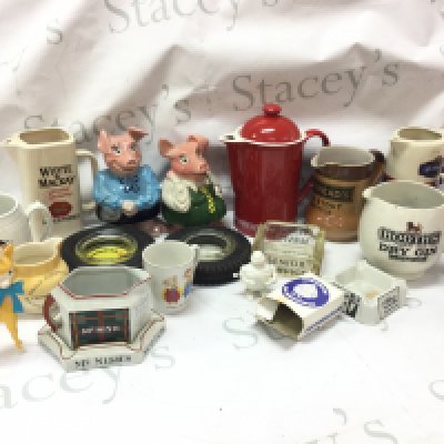 Bar advertising jugs including Whyte & Mackay, Booths Dry Gin (by Shelley) , Johnnie walker, Rothmans and other items. This lot cannot be posted