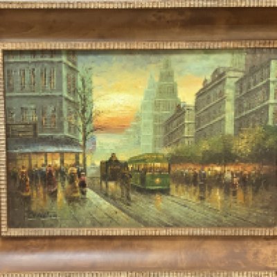 A winter view of New York cityscape, acrylic on canvas, 119cm x 89cm