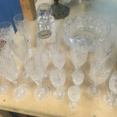 A collection of cut glass including Webb .