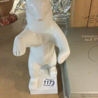 A Berlin porcelain white glazed bear 25 cm