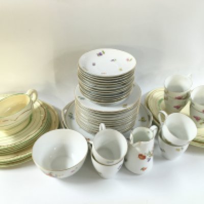 Bavarla tea set and Clarice cliff plates. This lot cannot be posted