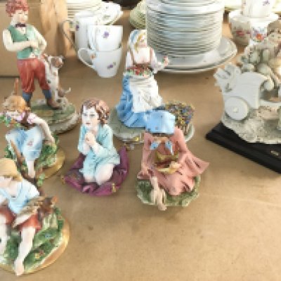 Collection of ceramics figures including capodimonte.