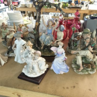 A Collection of figures including Coalport and capodimonte