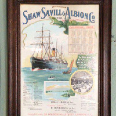An Original 1902 Marine Shaw Savill & Albion Royal Mail with Calendar. 44cm x32cm