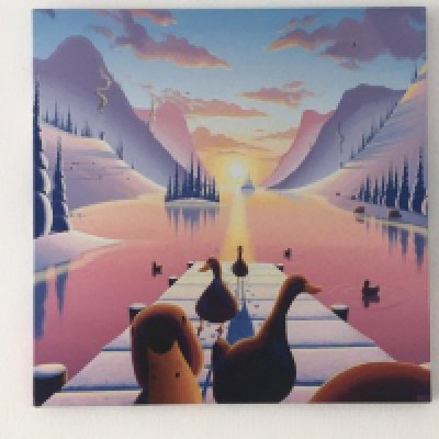 Two modern acrylic on canvas Contemporary pictures signed DP Fielding.80x80 cm (2)- NO RESERVE