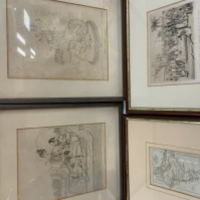 A good collection of framed and unframed book prints mostly Indian subjects.