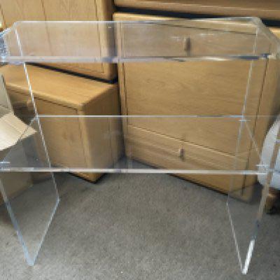 A modern Perspex open display shelf Hight 70cm- NO RESERVE