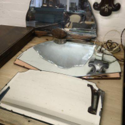 Three wall mirrors, largest approx width 73cm. Shipping category D.