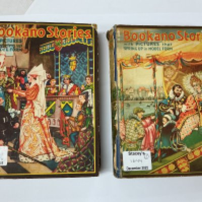 Two Bookano Stories books, with pictures that spring up in model form
