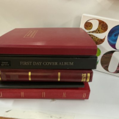 5 albums of Great Britain postage stamps including mint stamps, Booklets, presentation packs and a 2020 year book