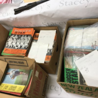 A large collection of assorted football related publications including soccer star etc.