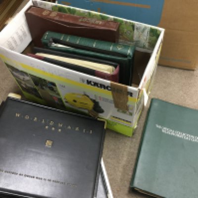 a collection of stamps and first day covers including history of WW2 albums