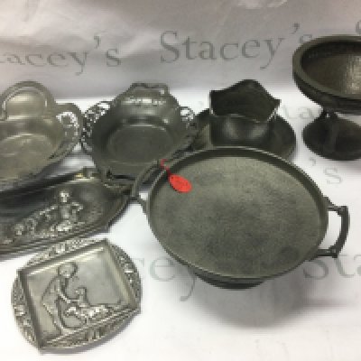 A collection of pewter dishes and other including Tudino . Postage category C- NO RESERVE
