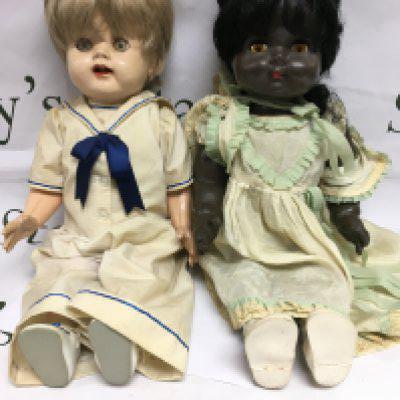 Two vintage dolls, approx height 55cm. Shipping category D.