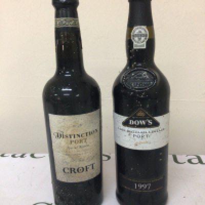 A bottle of 1997 Vintage Port Dows and a bottle of Distinction Port Croft (2)