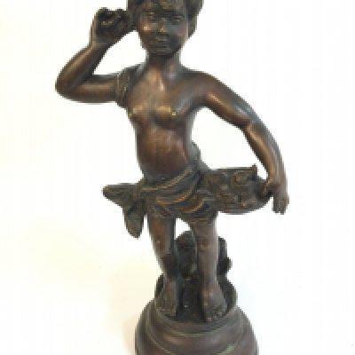 A large bronze girl figure ,41cm tall.