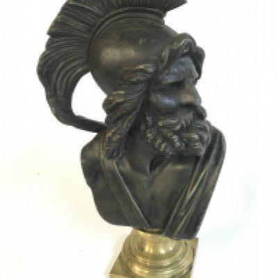 A bronze bust of a Trojan / Greek warrior Ajax the great. 25cm tall. Postage category B