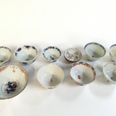 Ten Chinese bowls , widest 10cm .