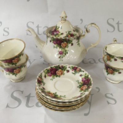 A royal Albert part tea set old English country rose. NO RESERVE