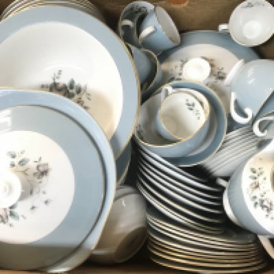 Royal Doulton Rose Elegans dinner set including plates, cups, saucers