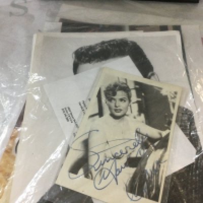 A collection of autographs from people like Yancy Butler, Jimmy Wakely, Jane Russel, Sonny James, Jack Scott