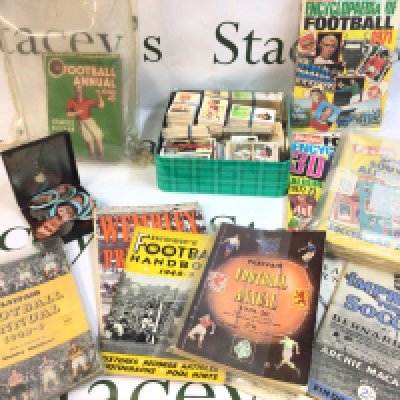 Withdrawn -A collection of Players sporting cigarette cards and football annuals including Findons Football Handbook 1948-9 etc. postage category B. NO RESERVE