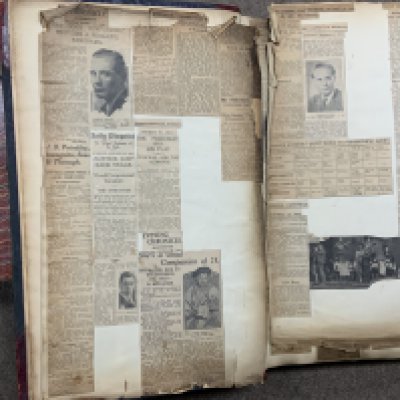 A collection of film star photos, a book of press cuttings and a large family bible.( D) NO RESERVE