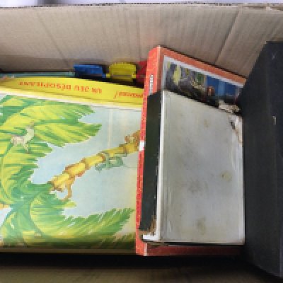 A collection of vintage board games.