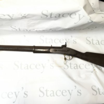 A replica flintlock rifle, with functioning mechanism. 93cm long