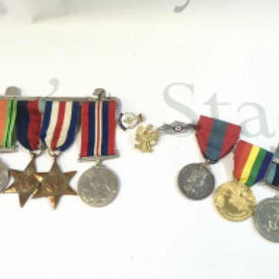 A Collection of WW2 medals including Defence medal, War medal, 1939-45 star and France and Germany star. Also including Faithful Service medal presented to Miss Lydia Rose Stevens, operation overlord medal and a Normandy campaign medal.