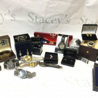 A collection of watches including Sekonda, Pulsar, Ingersoll some boxed and cufflinks