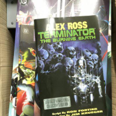 A collection of graphic novels including Marvels graphic novel, DC Kingdom come novel, Wonder Woman spirit of truth, Batman war on crime, Shazam power of hope, JLA secret origins and a collection of 2000 AD comics