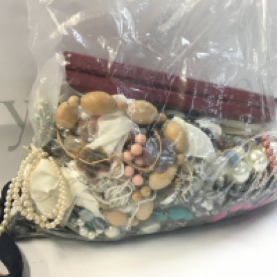 A large Collection of various beaded necklaces , postage cat c