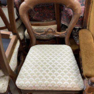 7 Victorian balloon backed dining chairs (D)