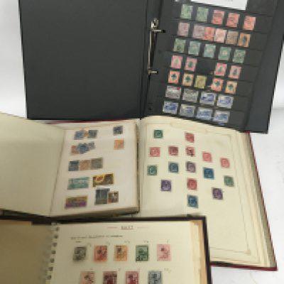 A box containing stamp albums including used GB and other world stamps. Including 19th century stamps.