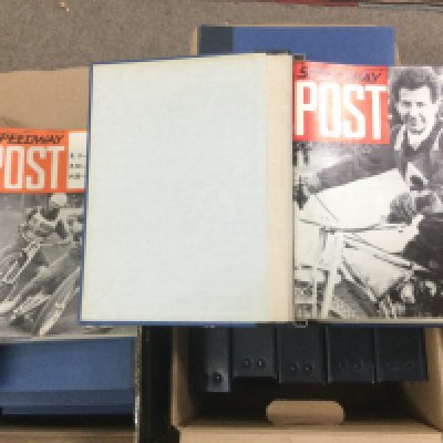 Speedway interest. A collection of bound speedway related magazines comprising Speedway Express and Speedway Post. Seven volumes of Speedway Post from 1964-70 and seven volumes of Speedway Express from 1971-1977.