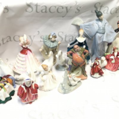 A Collection of porcelain figures including Royal Doulton, Nao.